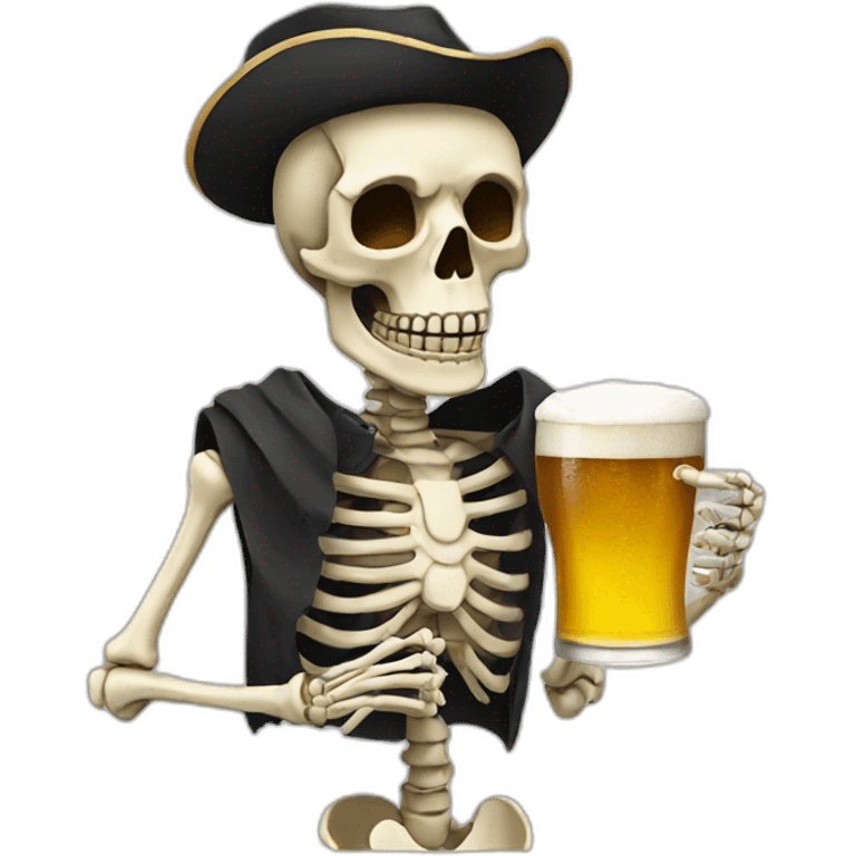 skeleton with a bier emoji