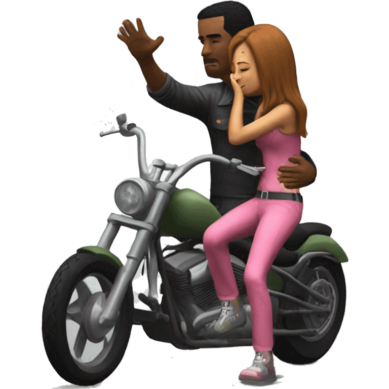 Chopper from gta hugging a girl  emoji