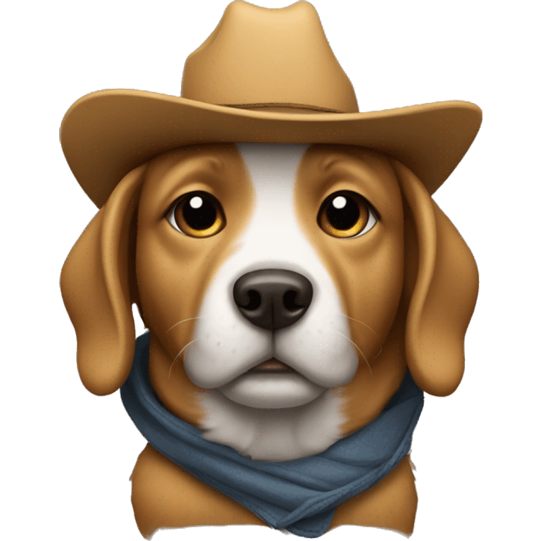 dog wearing cowboy hat and hoodie  emoji