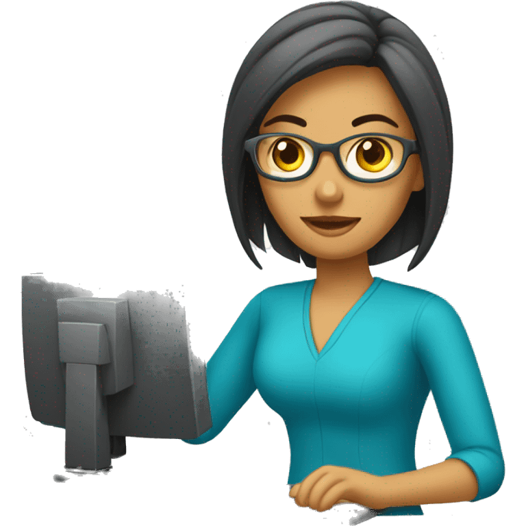 Mujer con computadora  emoji