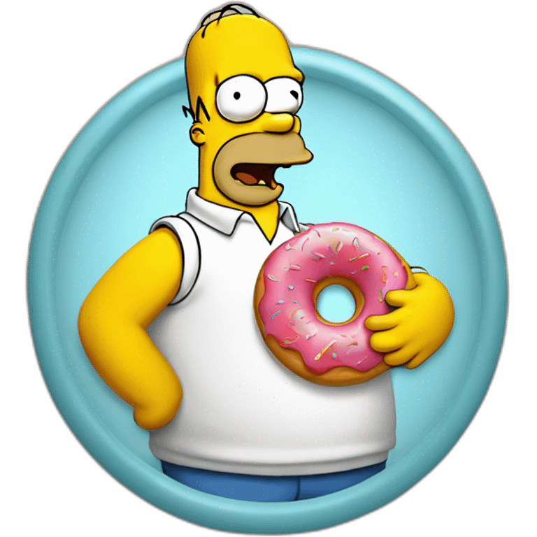 Homer simpson whit a donut emoji