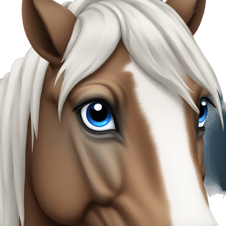 Noriker horse portrait with blue eyes. emoji