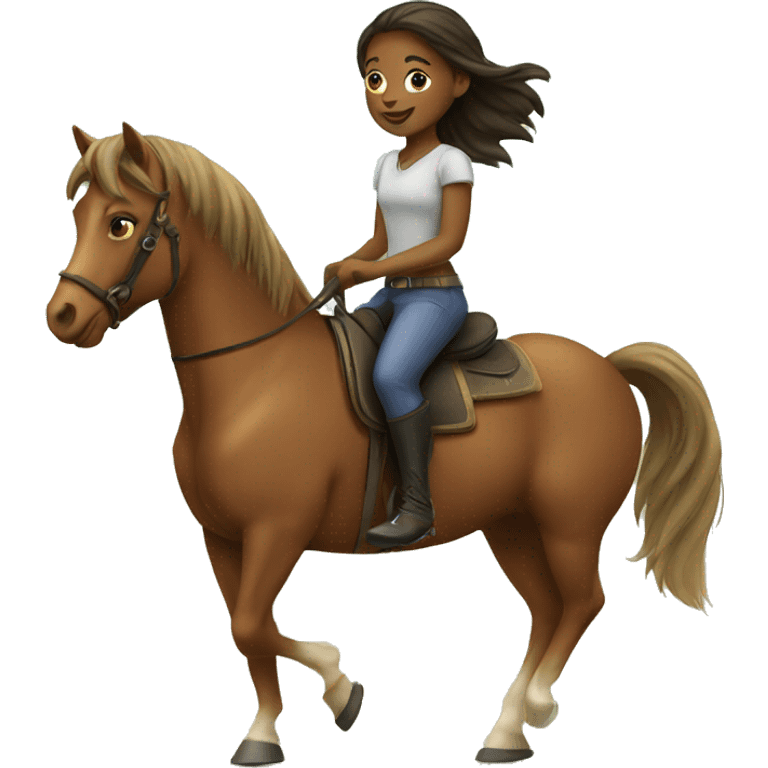 Girl riding a horse emoji