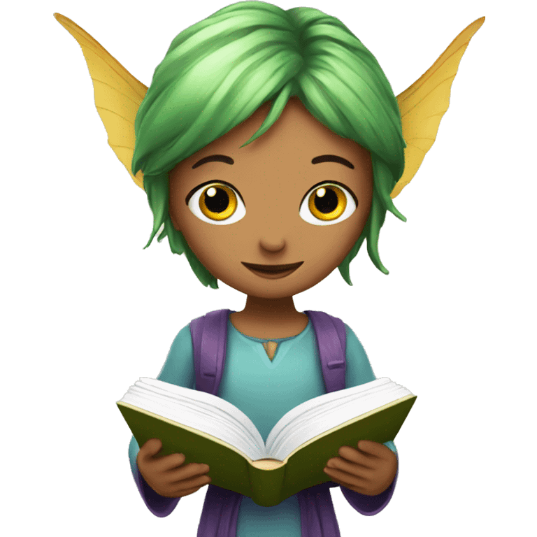 fairy with book emoji