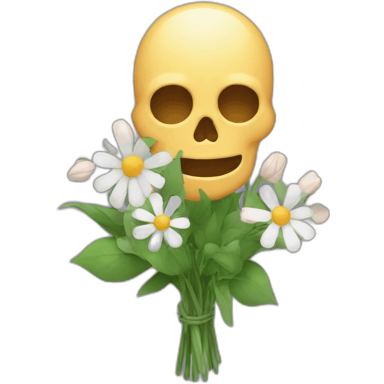 esqueleto con flores emoji