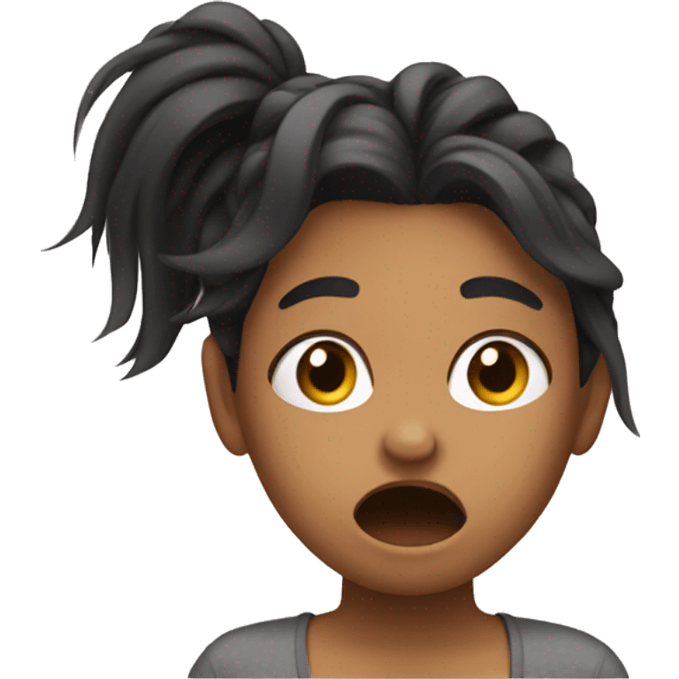 girl pulling hair out of frustration  emoji