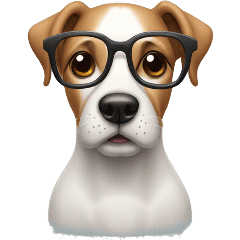 Dog wiht glasses emoji