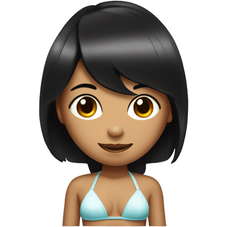 bikini girl with straight black hair emoji