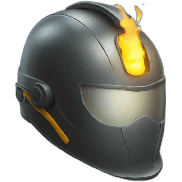 Helmet with torch light emoji