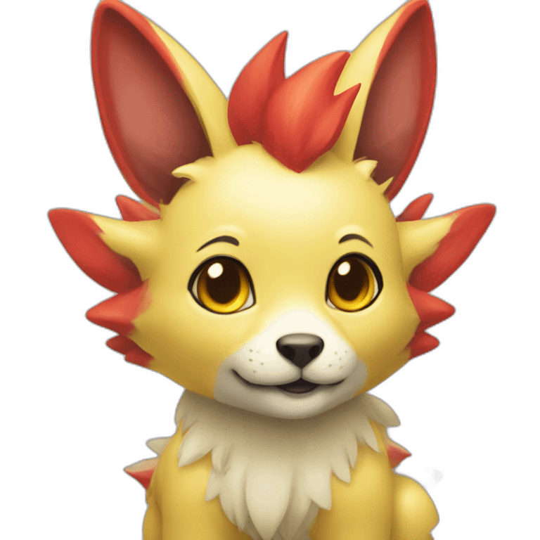 Feunnec jaune with red ear pokemon emoji