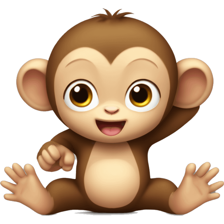 Cute baby monkey with arms open for a hug emoji