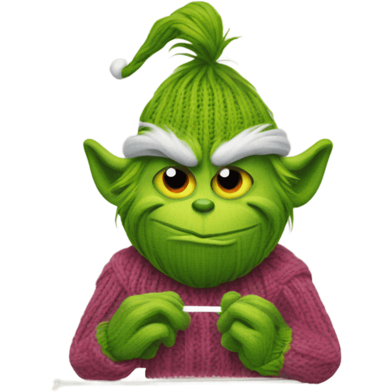 grinch knitting emoji