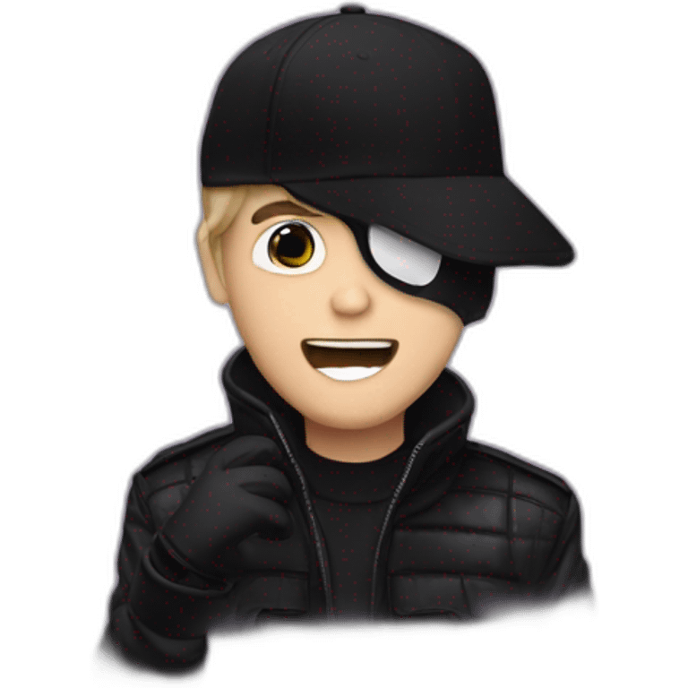 Justin Bieber singing with black gloves emoji