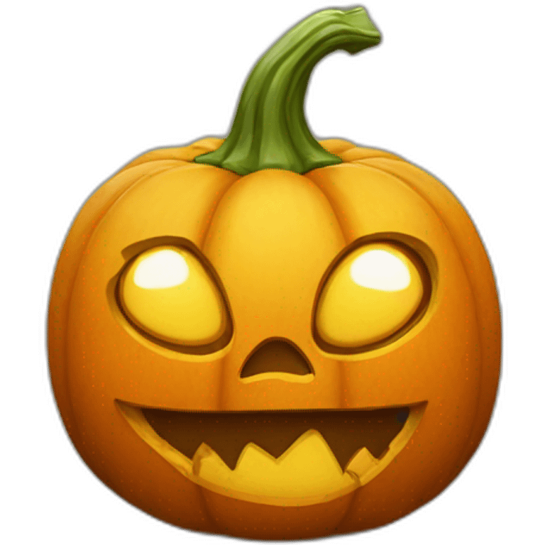 Pumpkin head with nasty face emoji