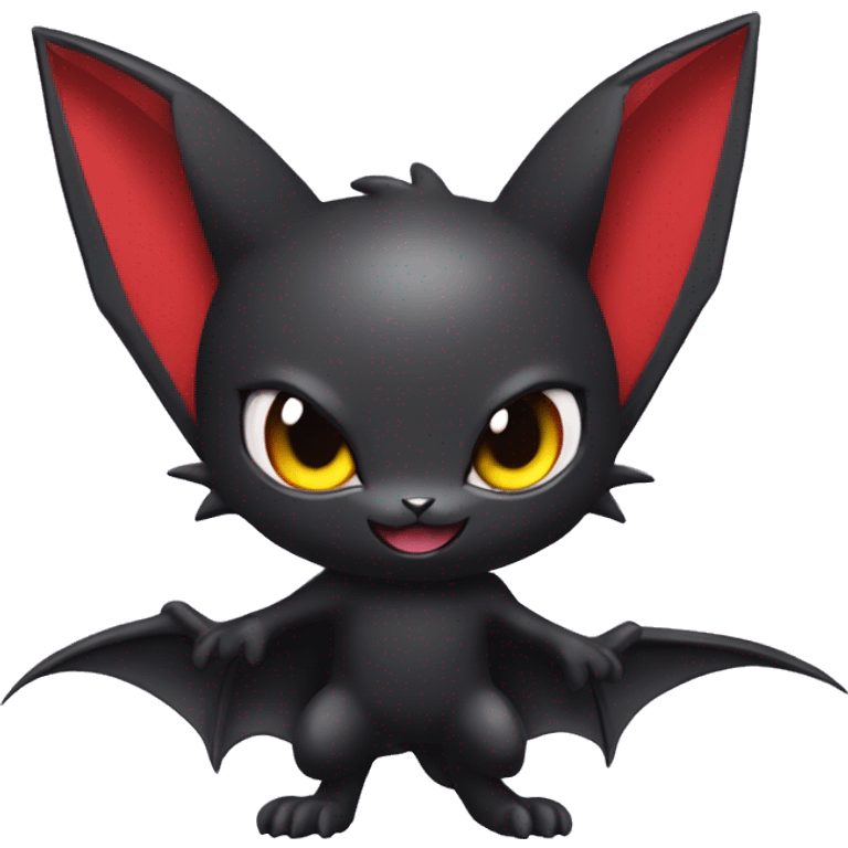 Cool Cute Edgy Dark Black Red Batty Chibi Noibat-Cat-Pokémon-Fakémon-hybrid emoji