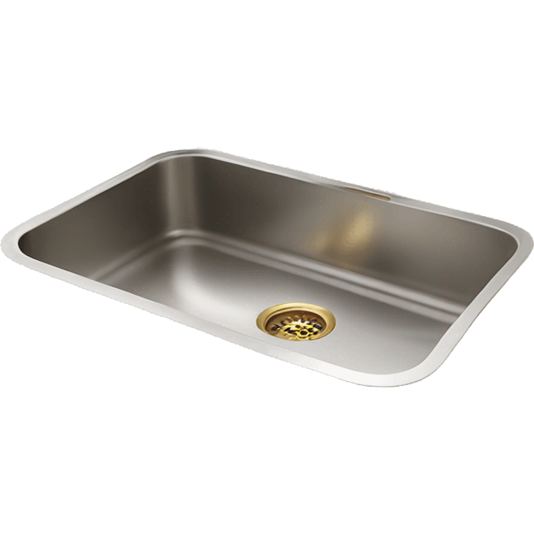 Realistic eye level gold kitchen sink with faucet. emoji