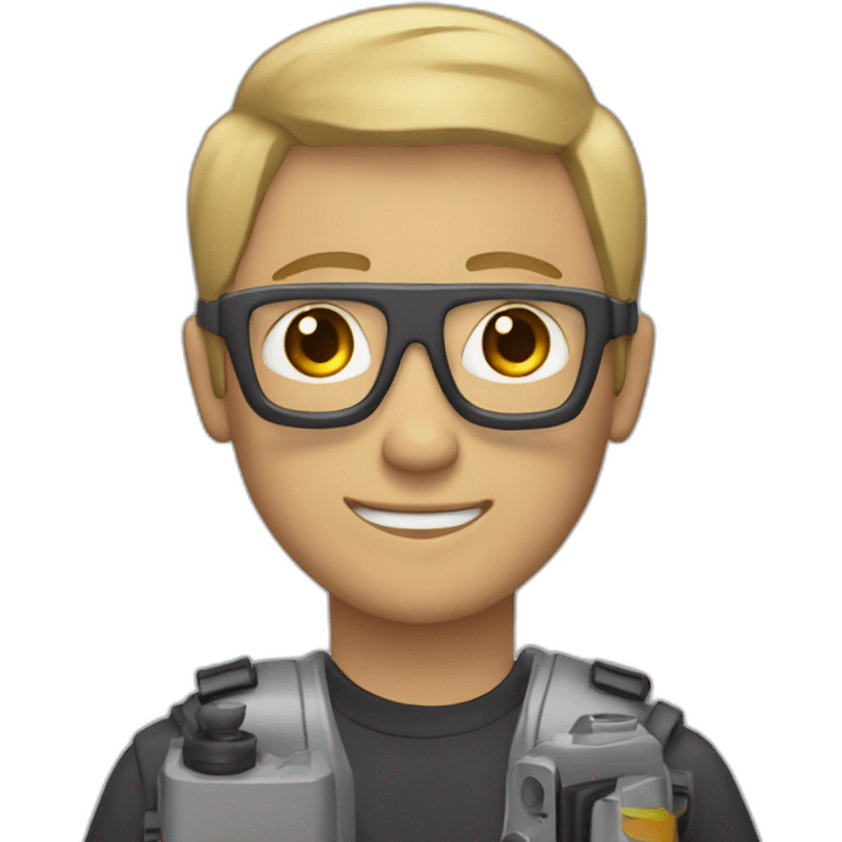 Realastic Guy with dirt blonde middle part holding a camera emoji