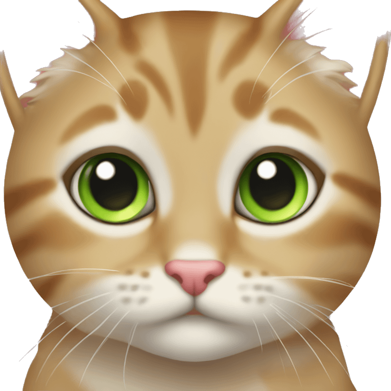 Tabby cat green eyes bow emoji