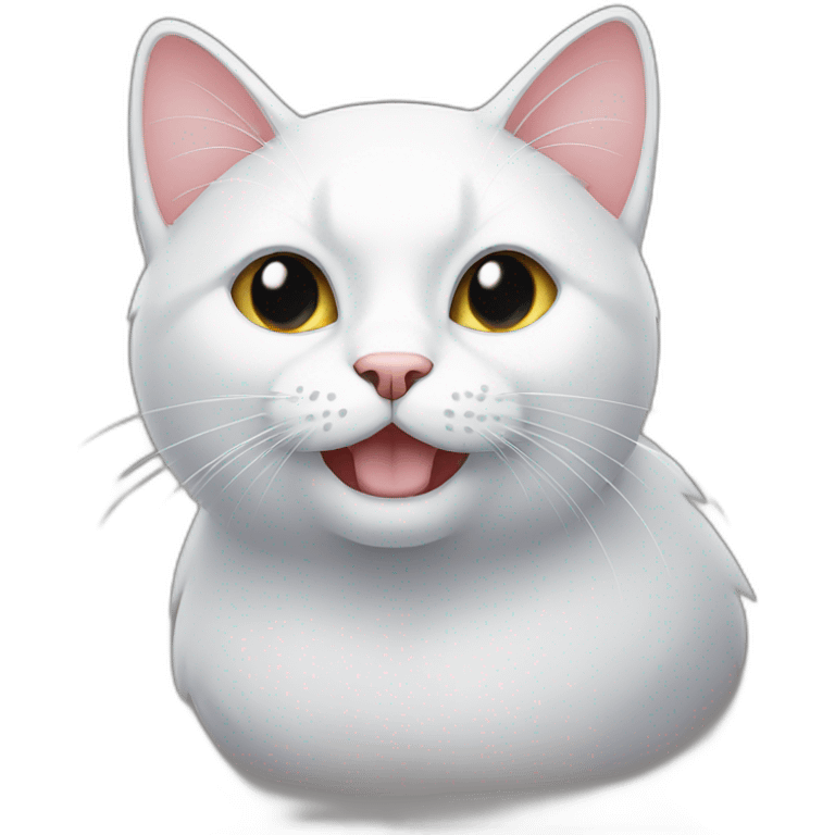 Black cat with white moustache and white chest emoji