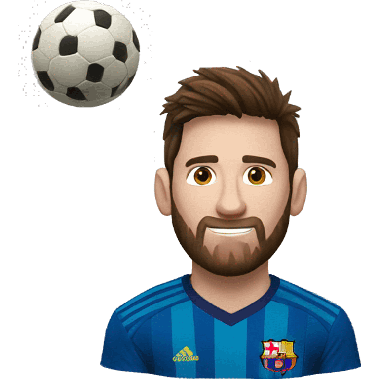 Pelota de fútbol y Messi a su lado  emoji