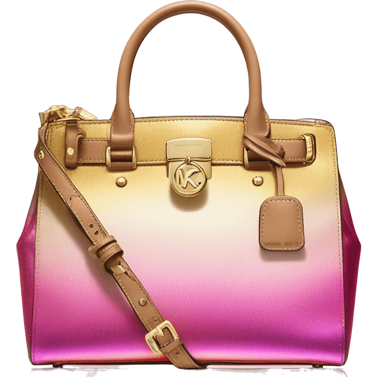 Realistic iridescent gold to pink ombre Michael Kors satchel purse.  emoji