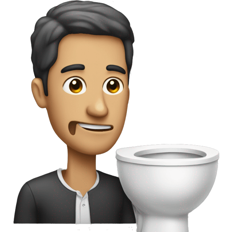 a man with a long neck that comes out a toilet emoji