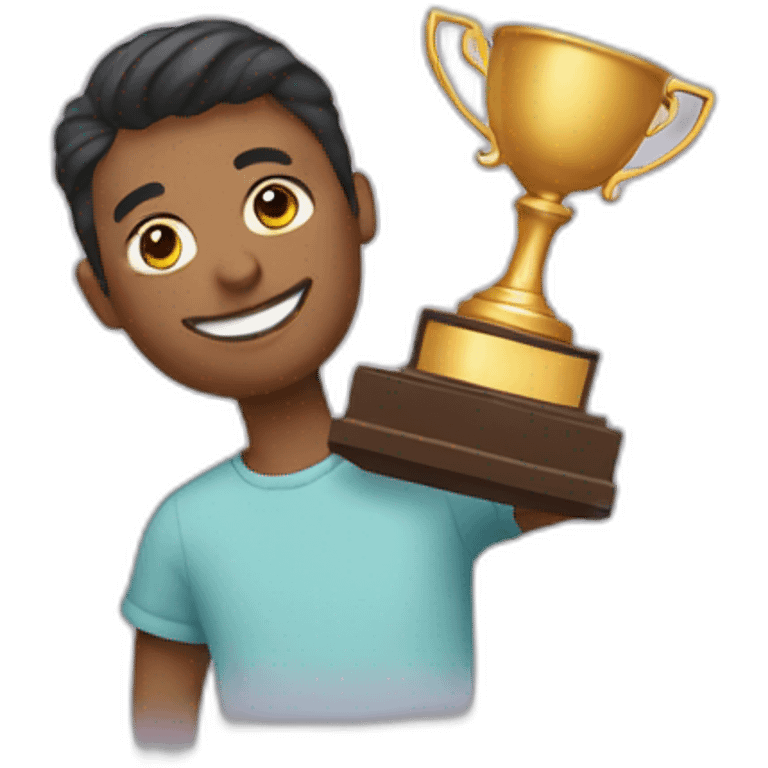 Holding up a trophy  emoji