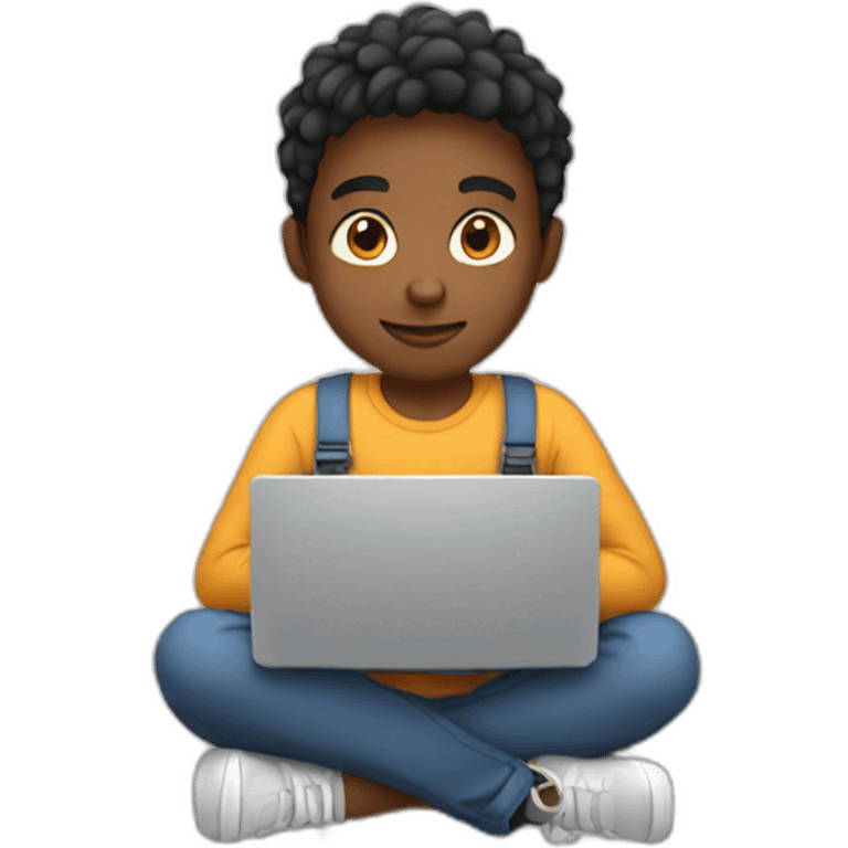 boy working on laptop emoji