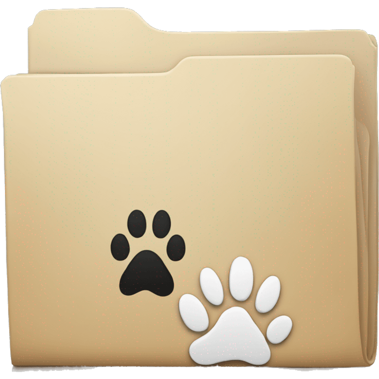 a folder of documents with a dog's paw print on it emoji