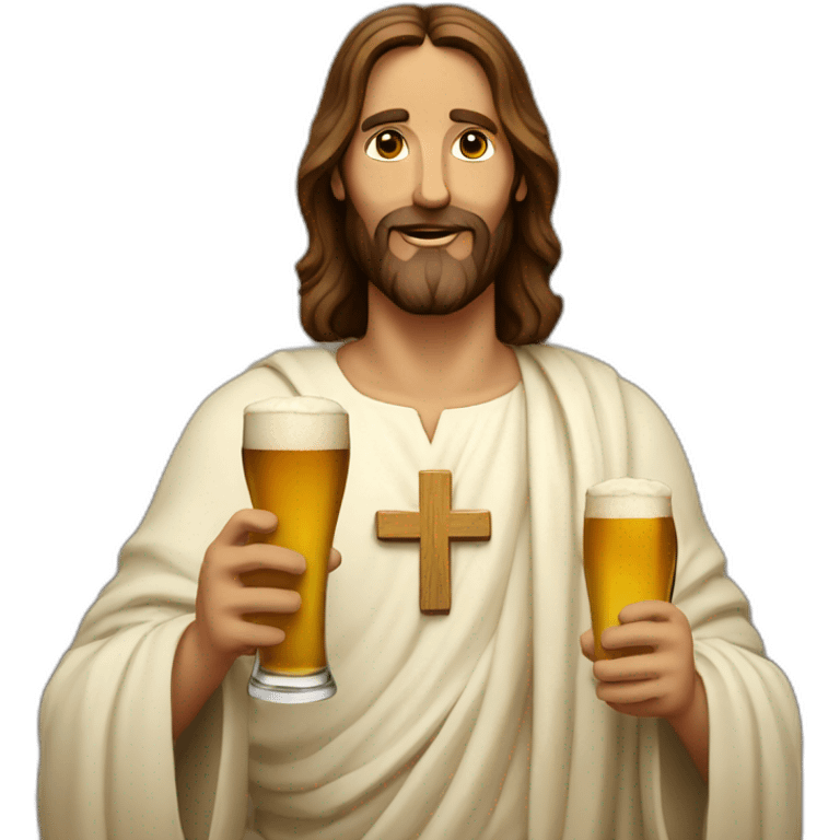 Jesus with beer emoji