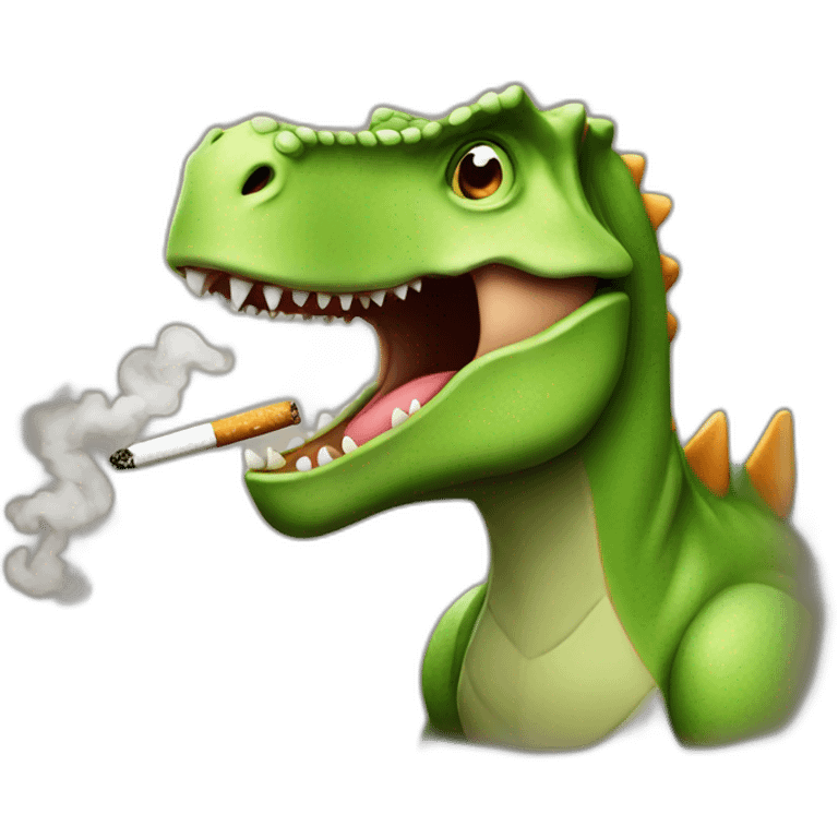 Dinosaur with cigarette emoji