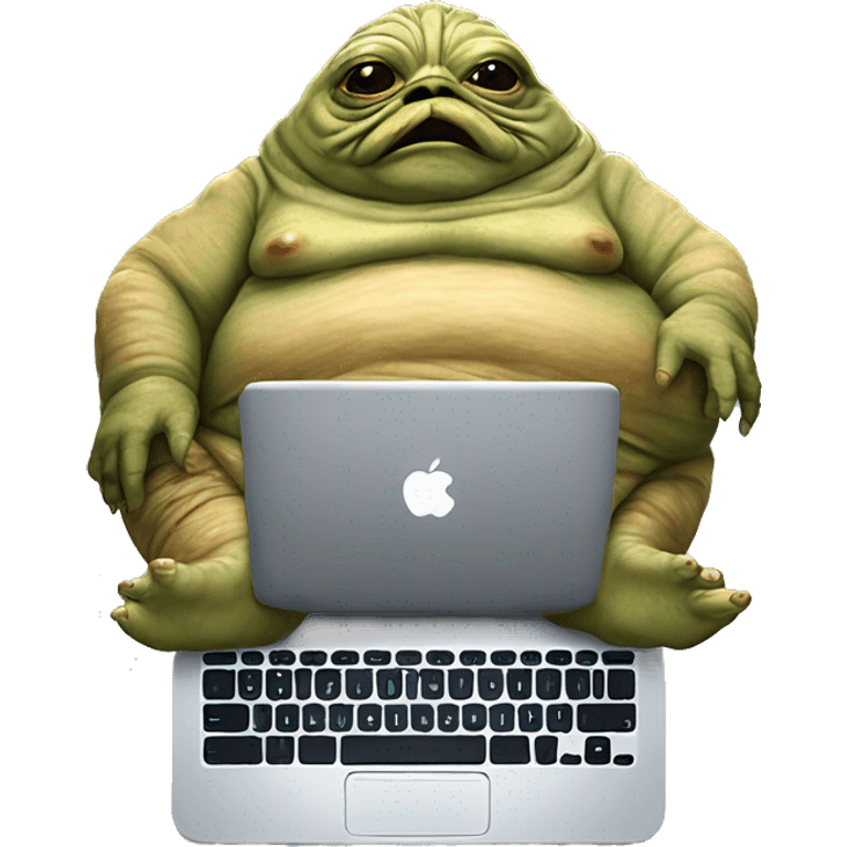 Jabba the Hutt from Star Wars with a laptop emoji