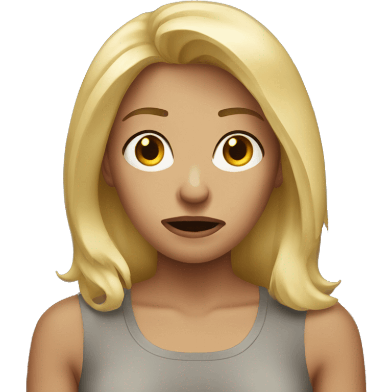 Blonde woman frustrated  emoji