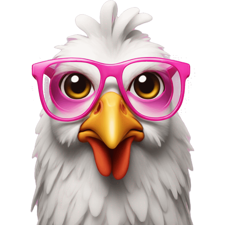 chicken with pink glasses emoji