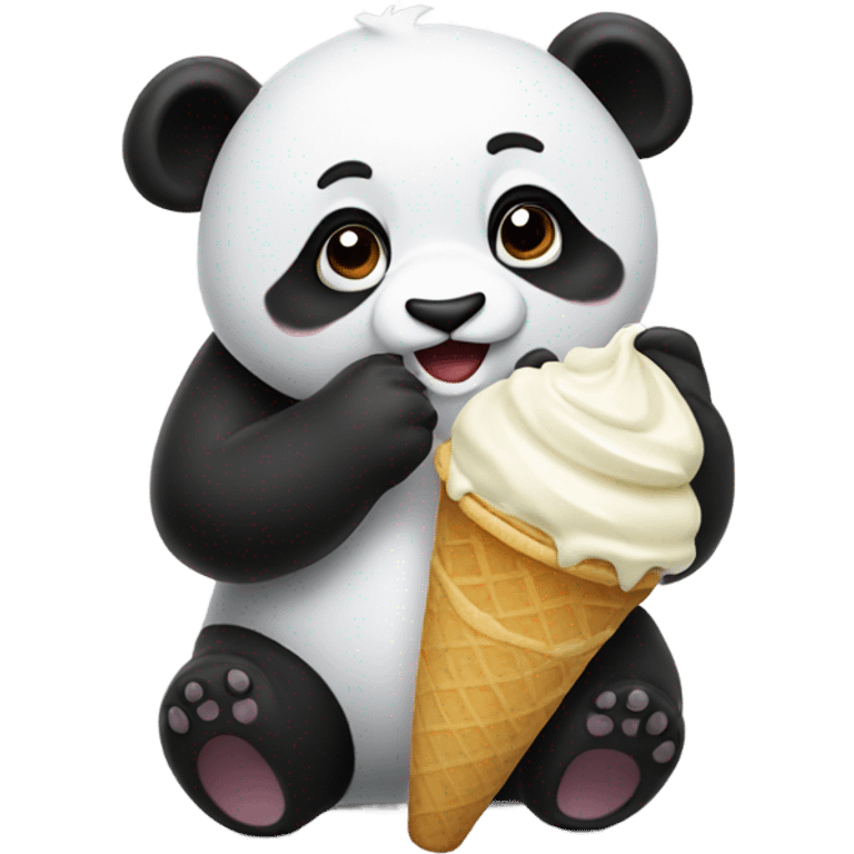 Panda eating ice cream emoji