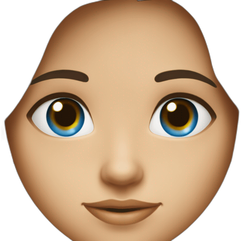 Fille brune au yeux bleu emoji