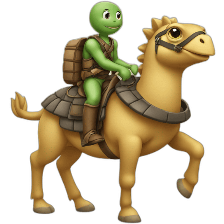 Tortue sur un cheval emoji