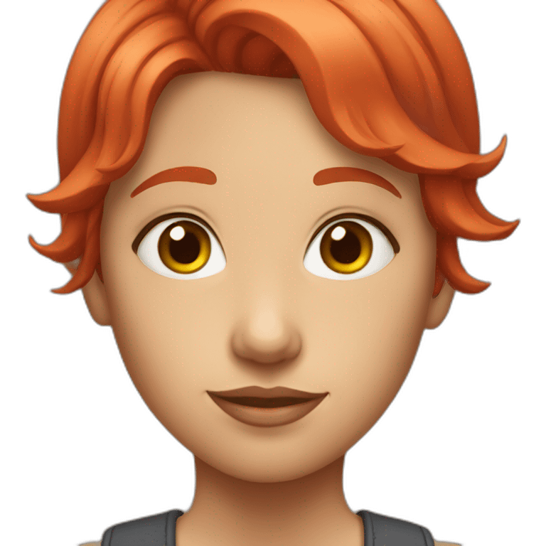 A girl with red short hair emoji