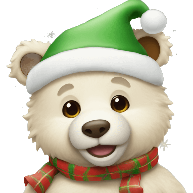 Christmas happy bear like this 🧸 whit a christmas hay emoji