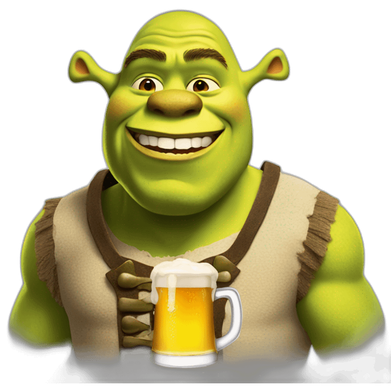 shrek with beer emoji