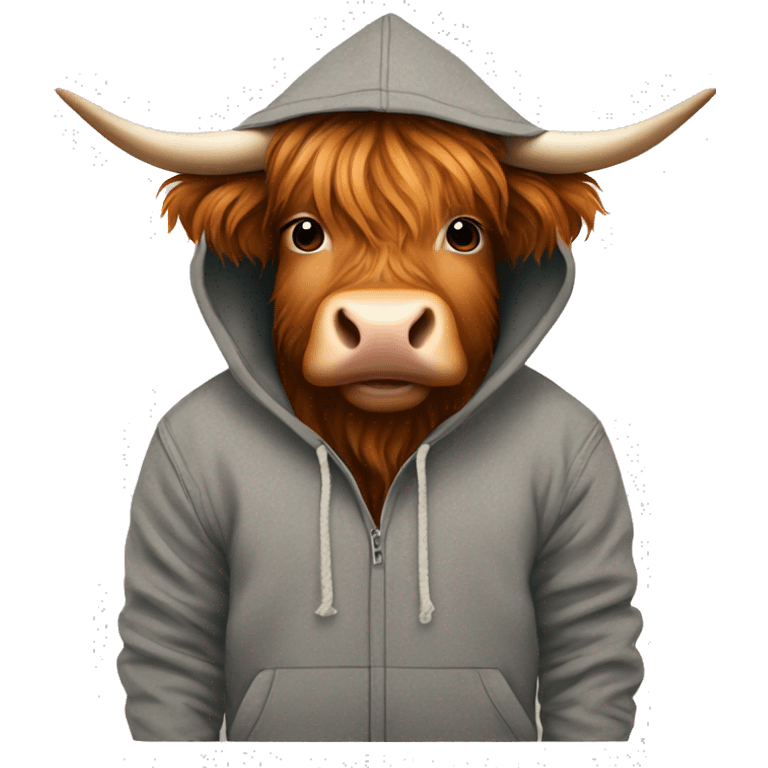 Highland cow in hoodie emoji