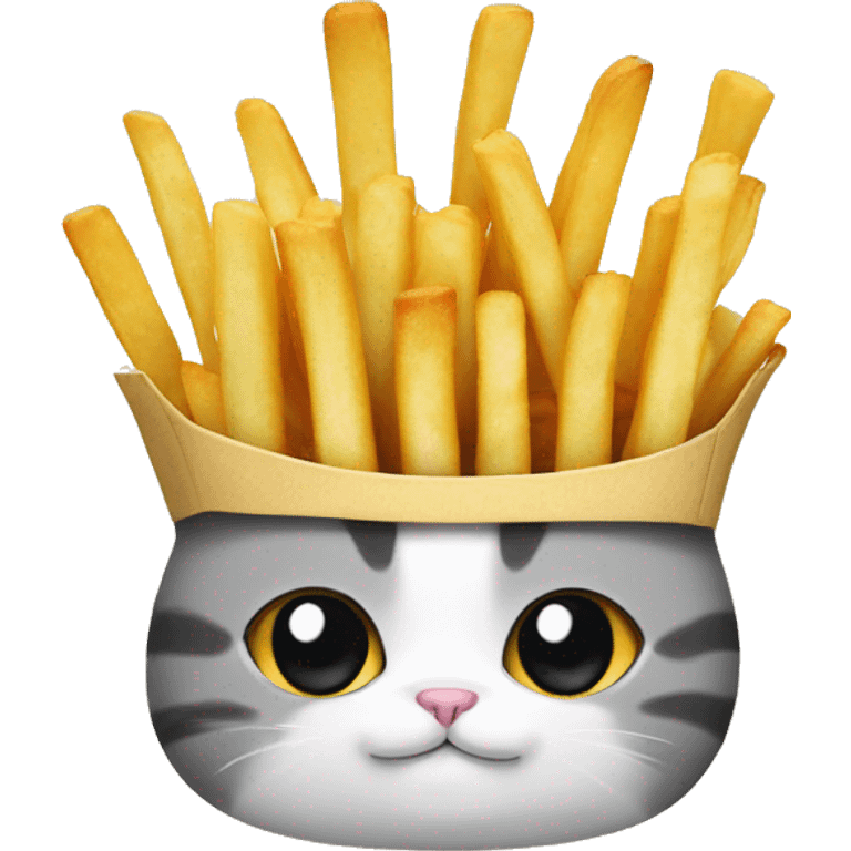 Cat with a french fries crown emoji