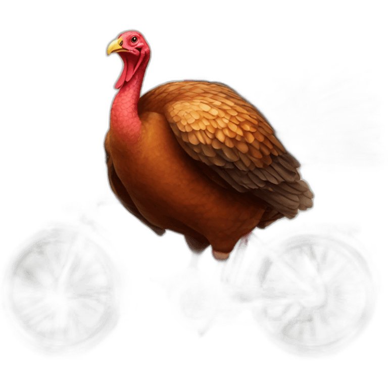 turkey-Riding-a-bright-red-bike emoji