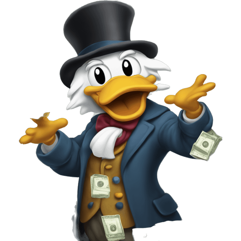 Scrooge McDuck counting money emoji