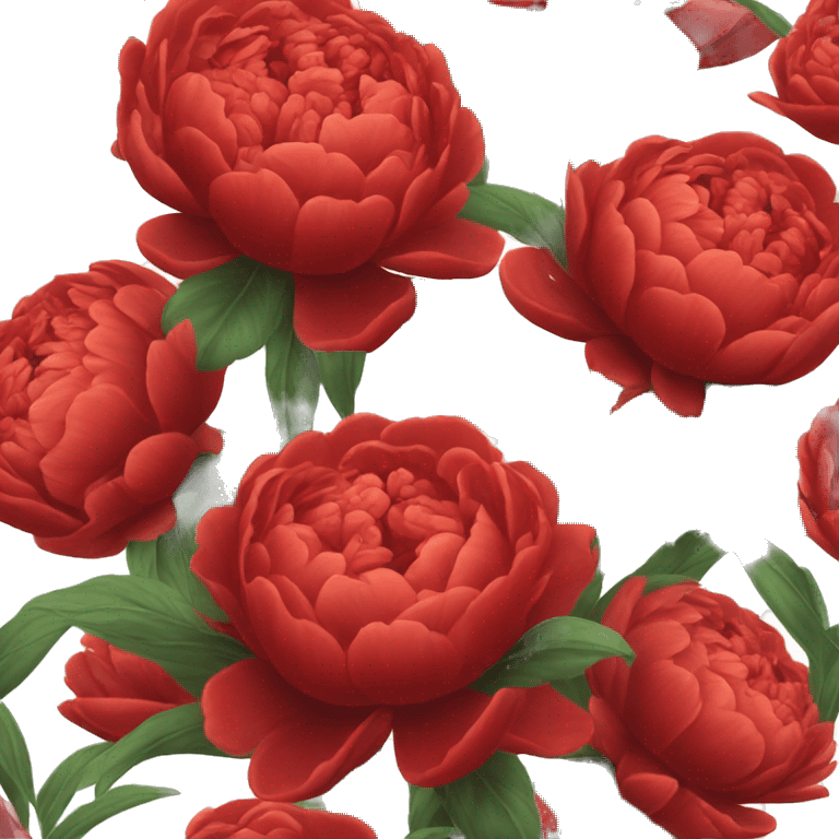 Bouquet of red pionies flowers  emoji