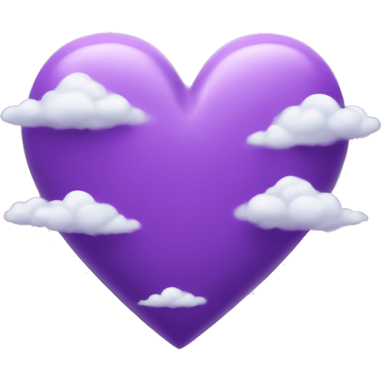 Purple heart with clouds emoji