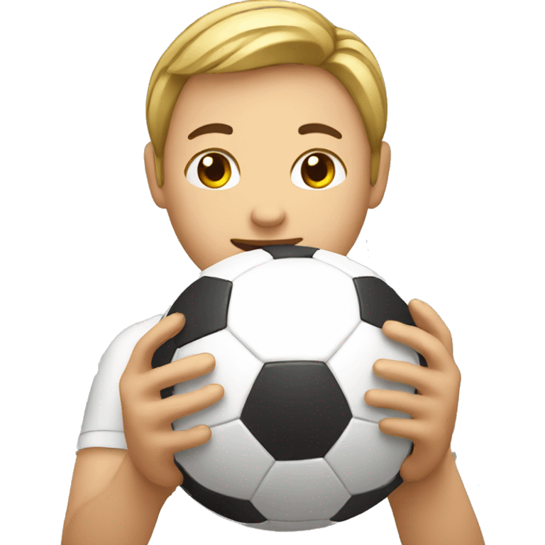 touching a soccer ball with shoulder emoji