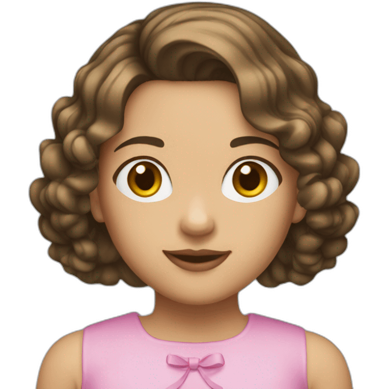 Girl with brunette Bob Hair Style with Hair ornaments emoji