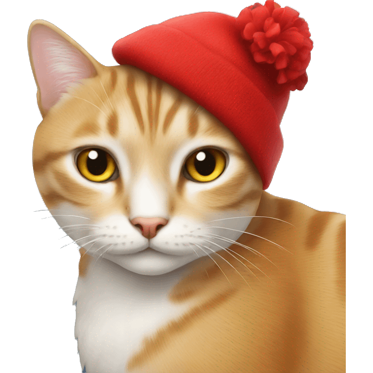 Cat with a red hat emoji