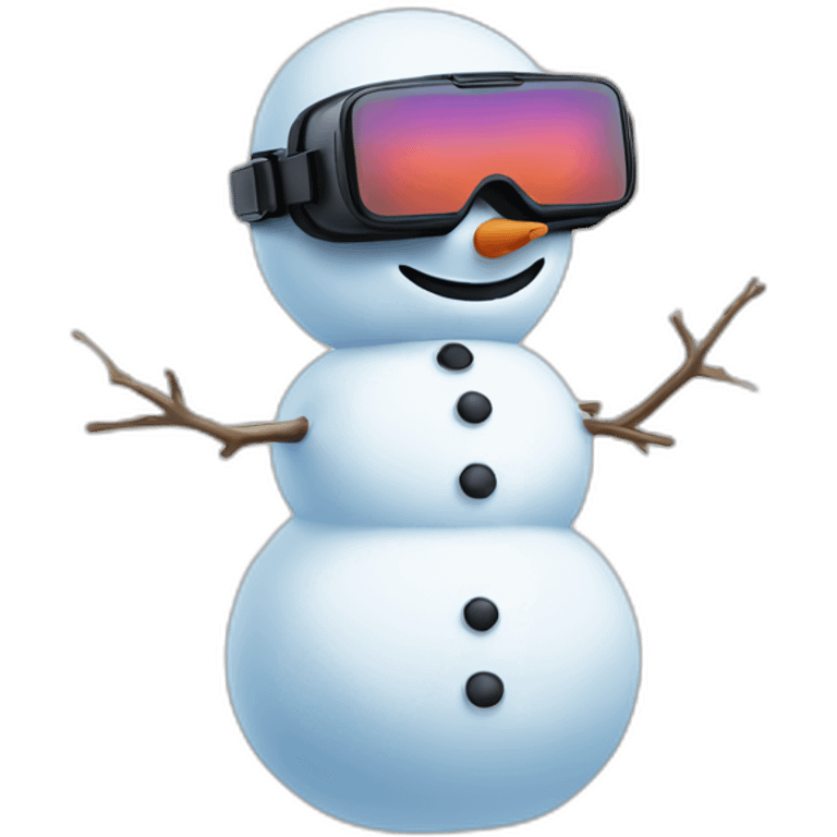 snowman wearing vr headset emoji